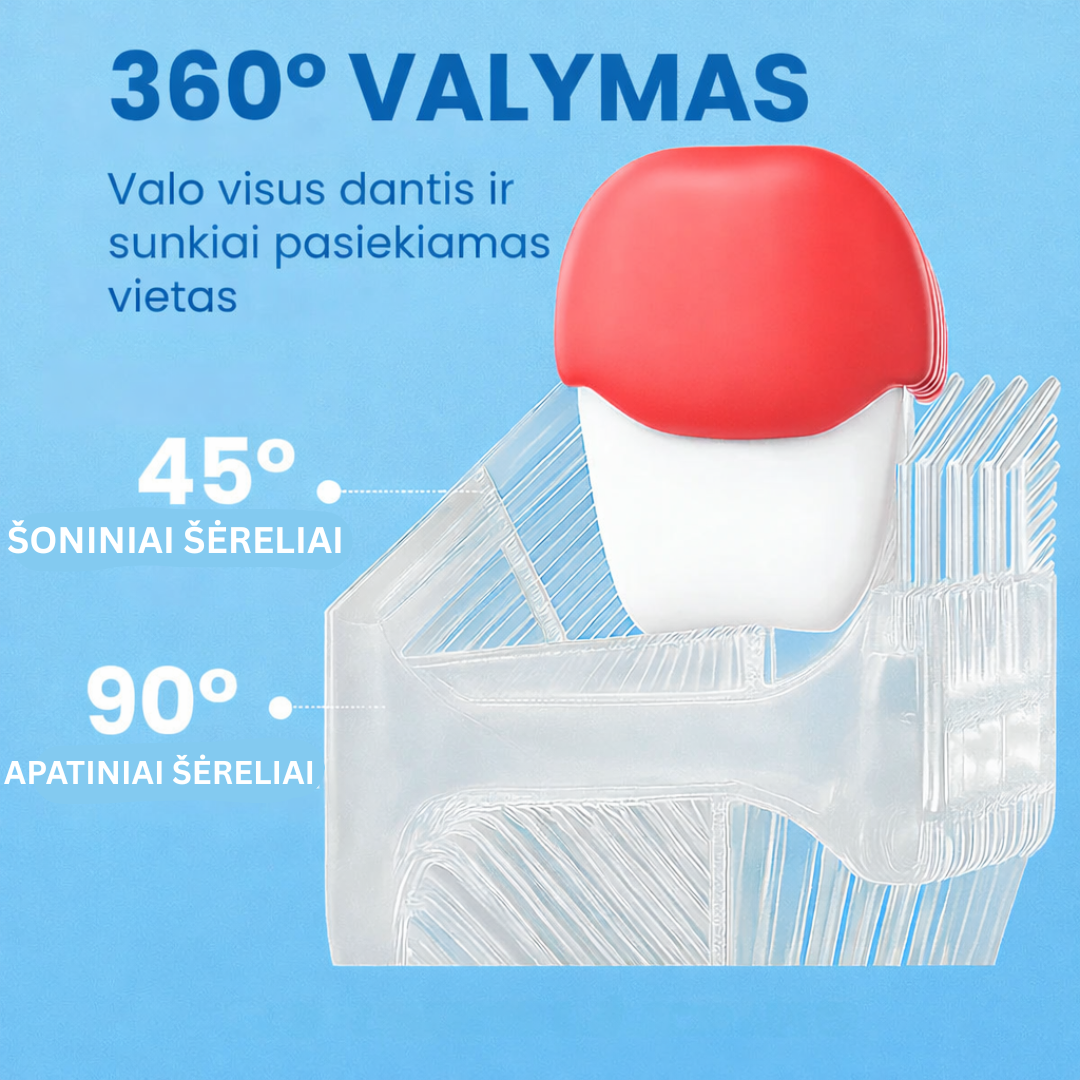 Vaikiškas elektrinis dantų šepetėlis 360°